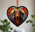 Dachshund Dapple Stained Glass Effect Heart Suncatcher